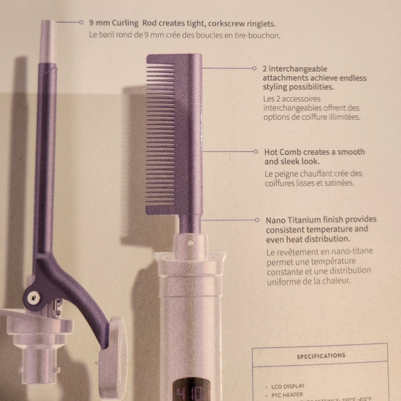 Sleek & Curled Interchangeable Hot Comb & Rod + Curl Perfection Gelée - Picture 3 of 6